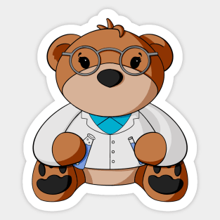 Scientist Teddy Bear Sticker